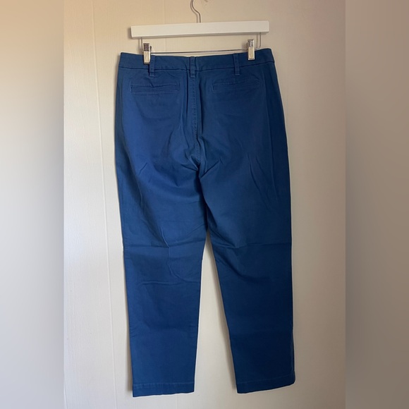 J Crew Factory Womens Girlfriend Chino Pants Nautical Blue Flat Front Preppy - Picture 4 of 7